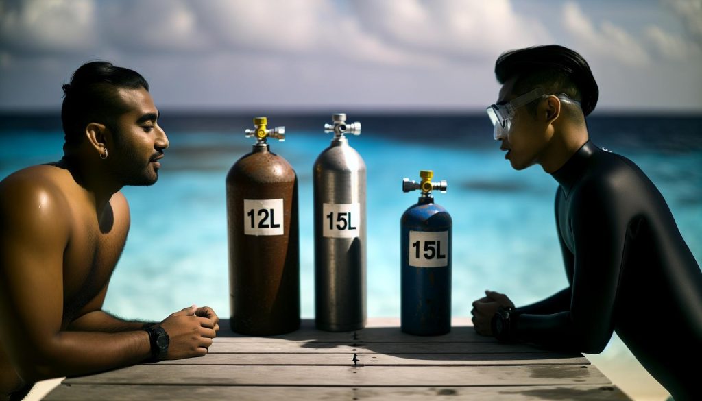 Jak vybrat láhev na potápění: 12L vs 15L – co je lepší?