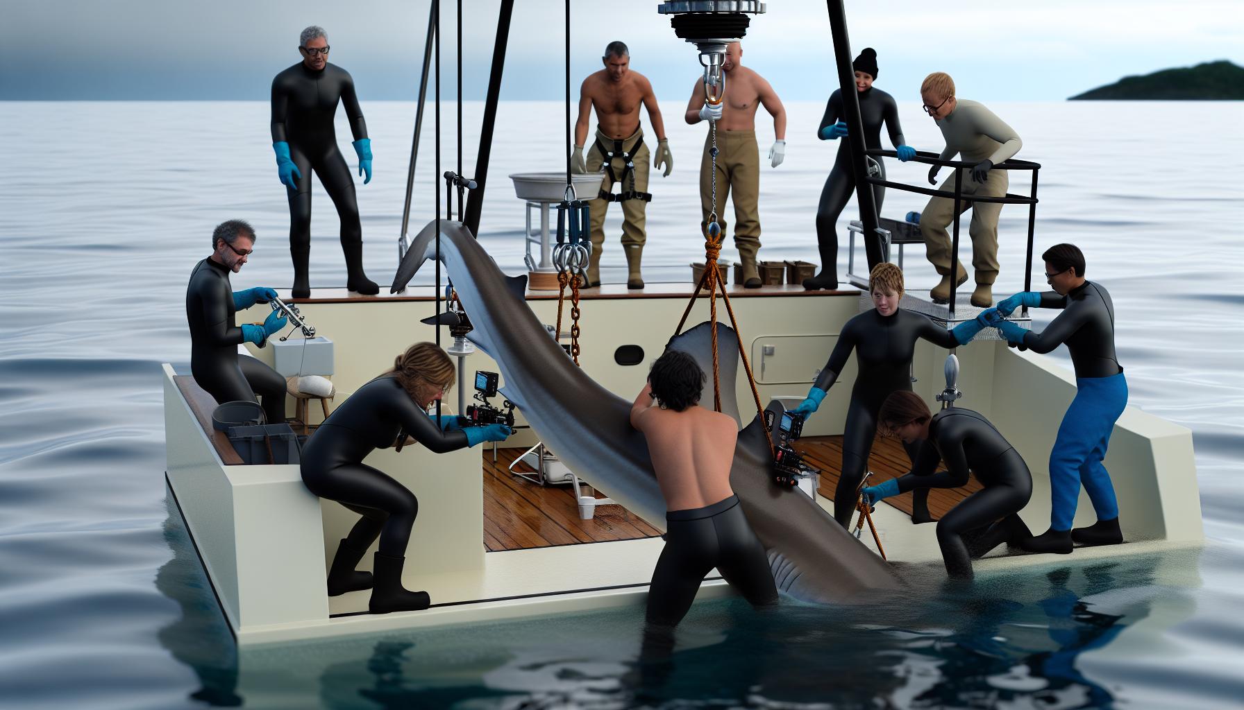 Jak se měří hmotnost žraloků?