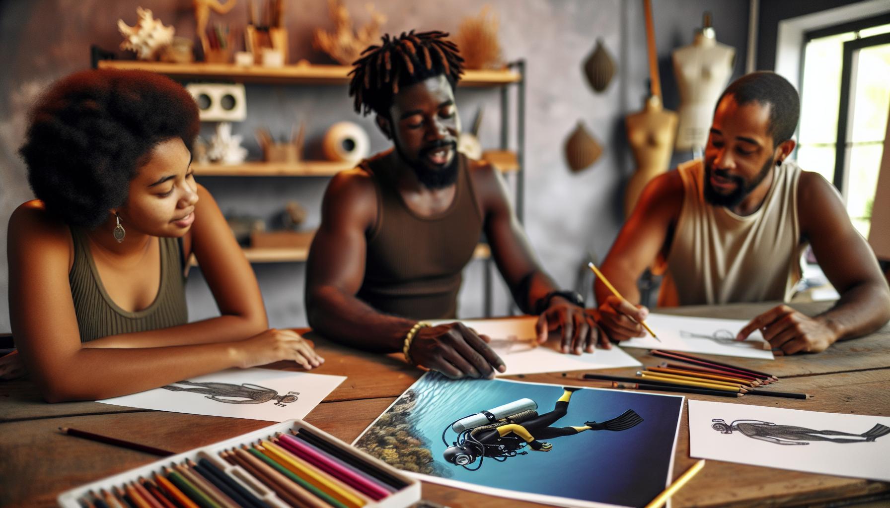 Výběr správného materiálu pro kreslení potápěče