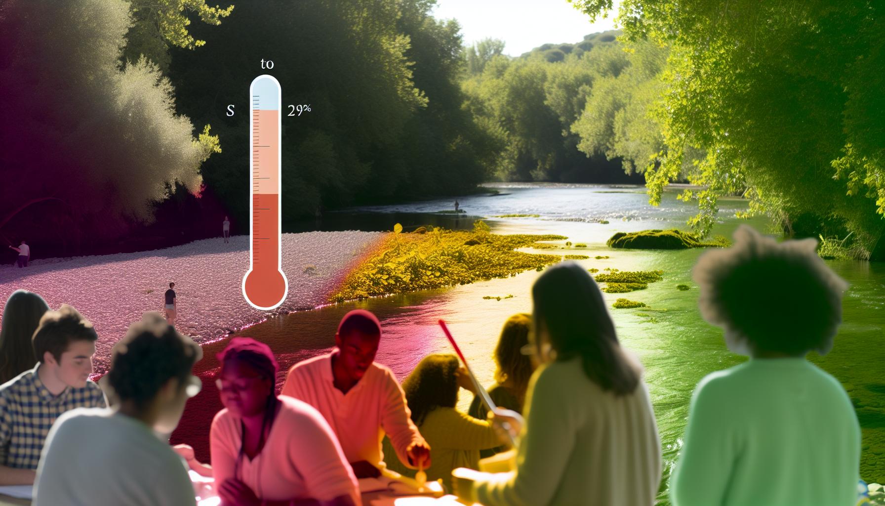 Teplotní rozdělení v různých částech řeky